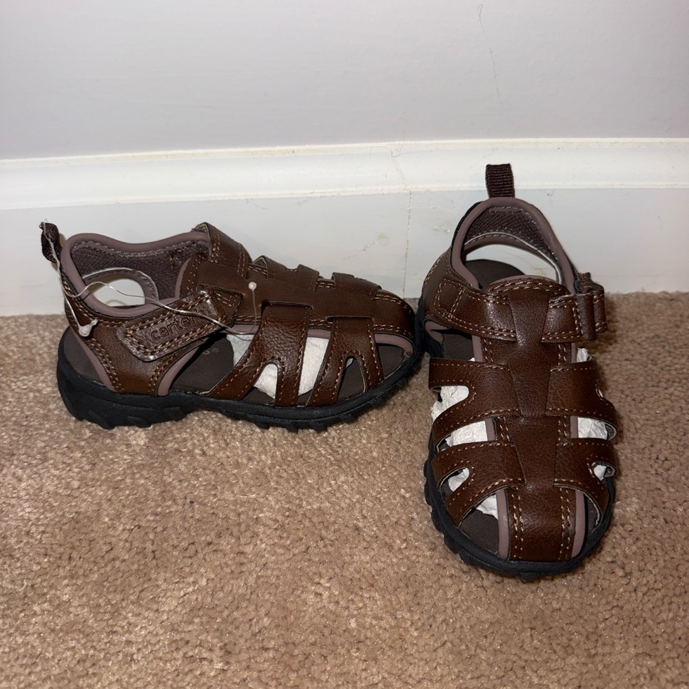 Carter's Brown Kids Closed-Toe Sport Sandals